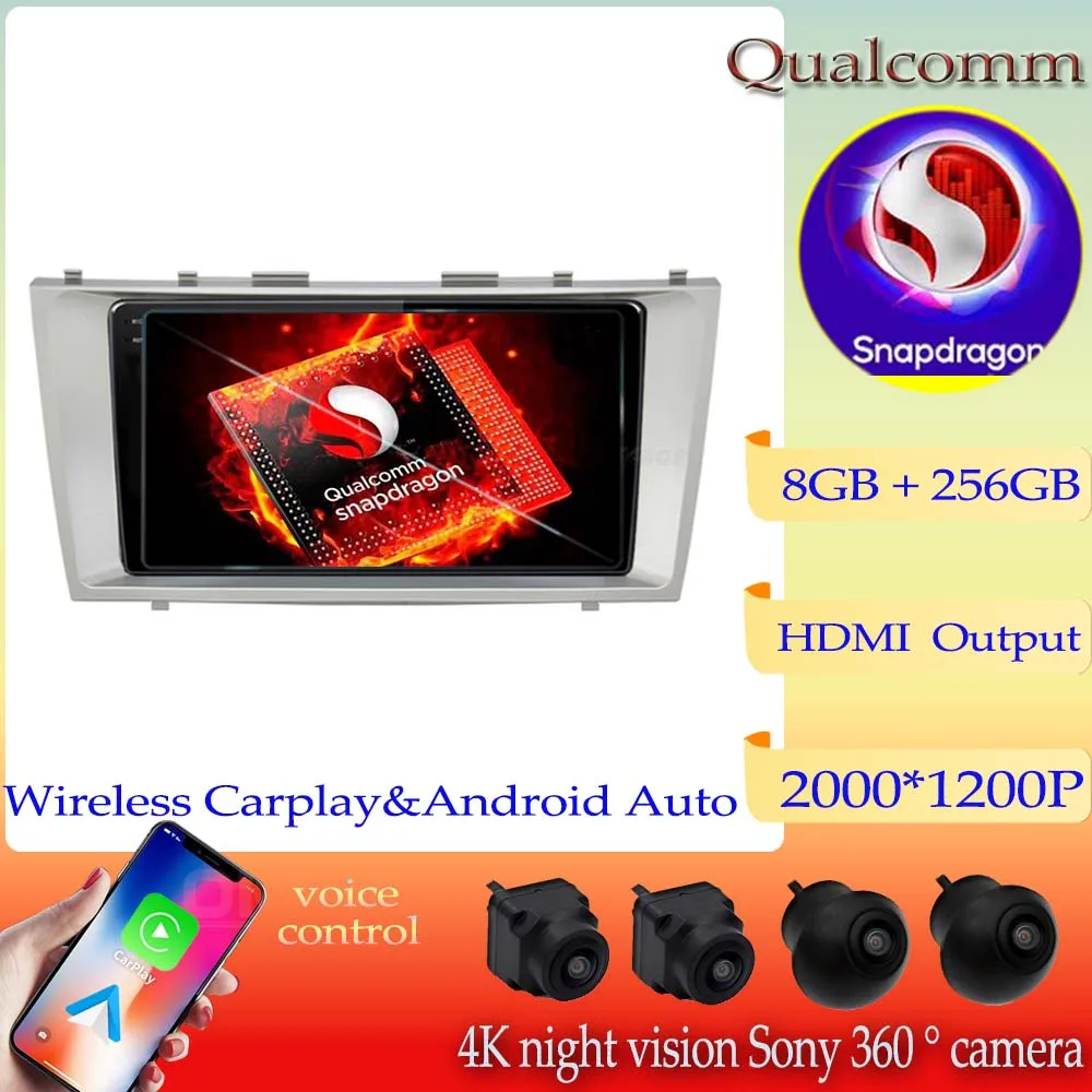 

Qualcomm Snapdragon Android 13 Car Radio DVD Multimedia Video Player Navigation GPS For Toyota Camry XV 40 50 2006-2011 NO 2DIN