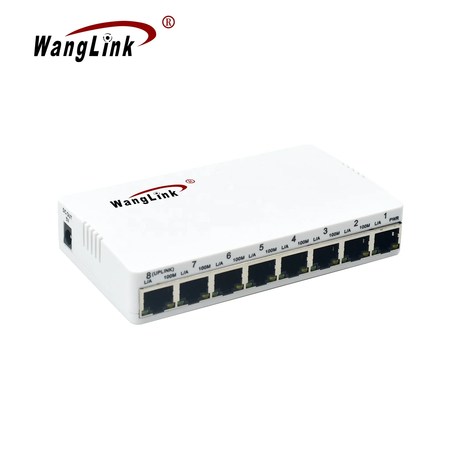 Wanglink 10/100M 역방향 PoE 8 포트 패시브 PoE(PSE 및 VLAN 버튼 준수 PSD 및 PD 포함)