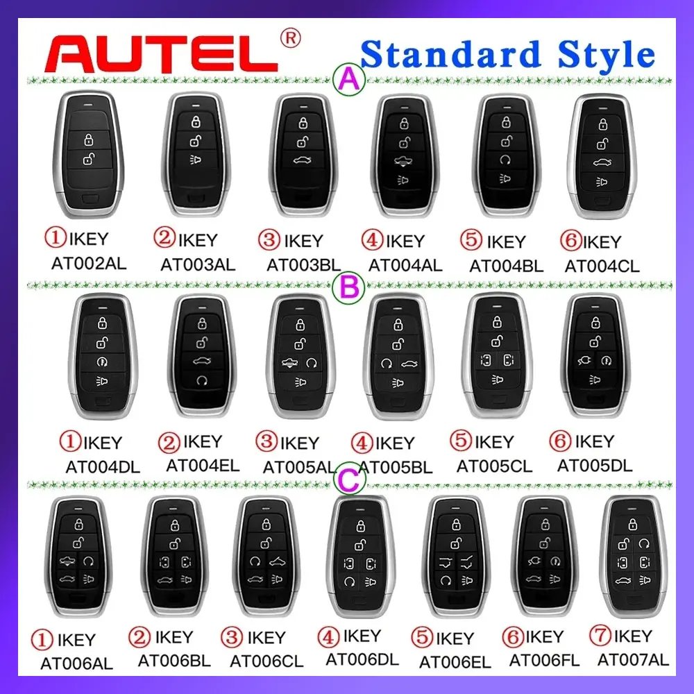 Autel Maxiim Ikey Standard Style Indipendente Smart Key Funziona Con Km100 Km100E Im508 Im608 Im608Pro Key Generator Programmer 1Pc