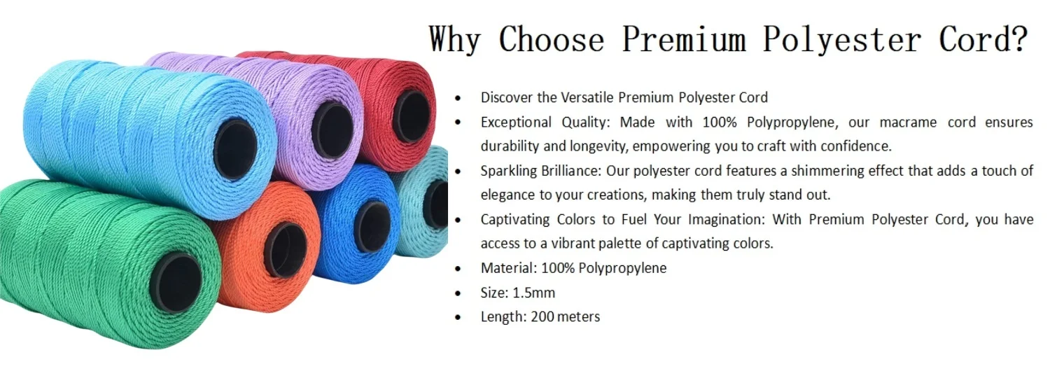 Description Picture 3 of item1.5mm 200m Colored Polypropylene Yarn Cord Crochet Yarn Art Cord Yarn Knitting Cord Crafts DTY for Crochet Bags Purses Dolls