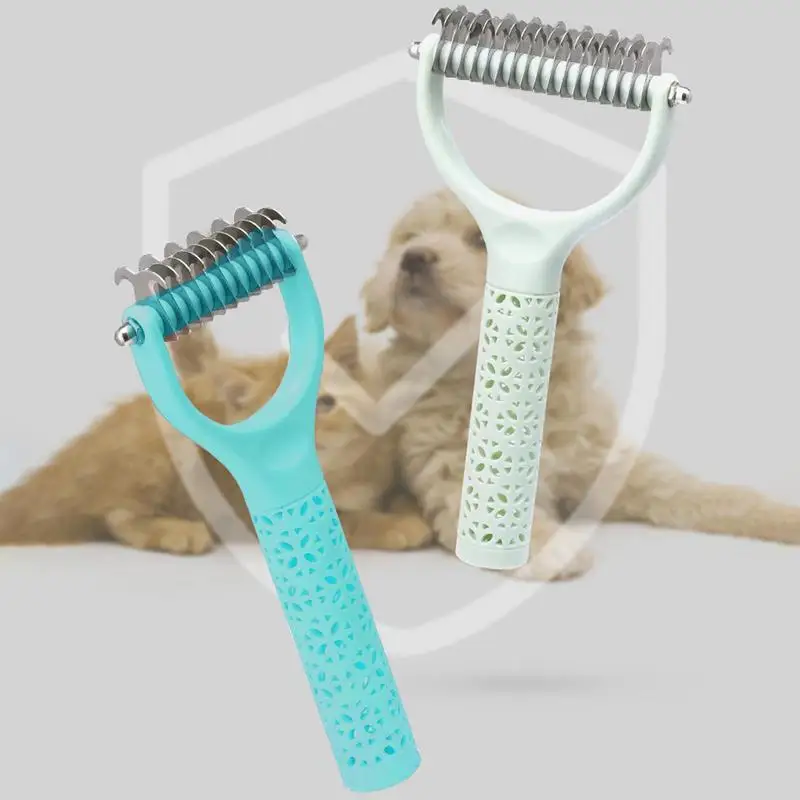 

Dog Comb | Professional Pet Mat Remover With Comfort Non-Slip Grip Handle | Dematting Tool For Grooming Cats & Dogs