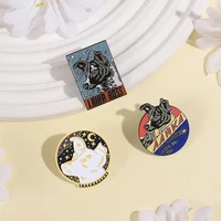 Cartoon Space Dog Brooch Enamel Pins Cute Cowboy Pet Dog Border Corgi Dogs Brooches Jacket Lapel Badge Jewelry Gift for Friends 3