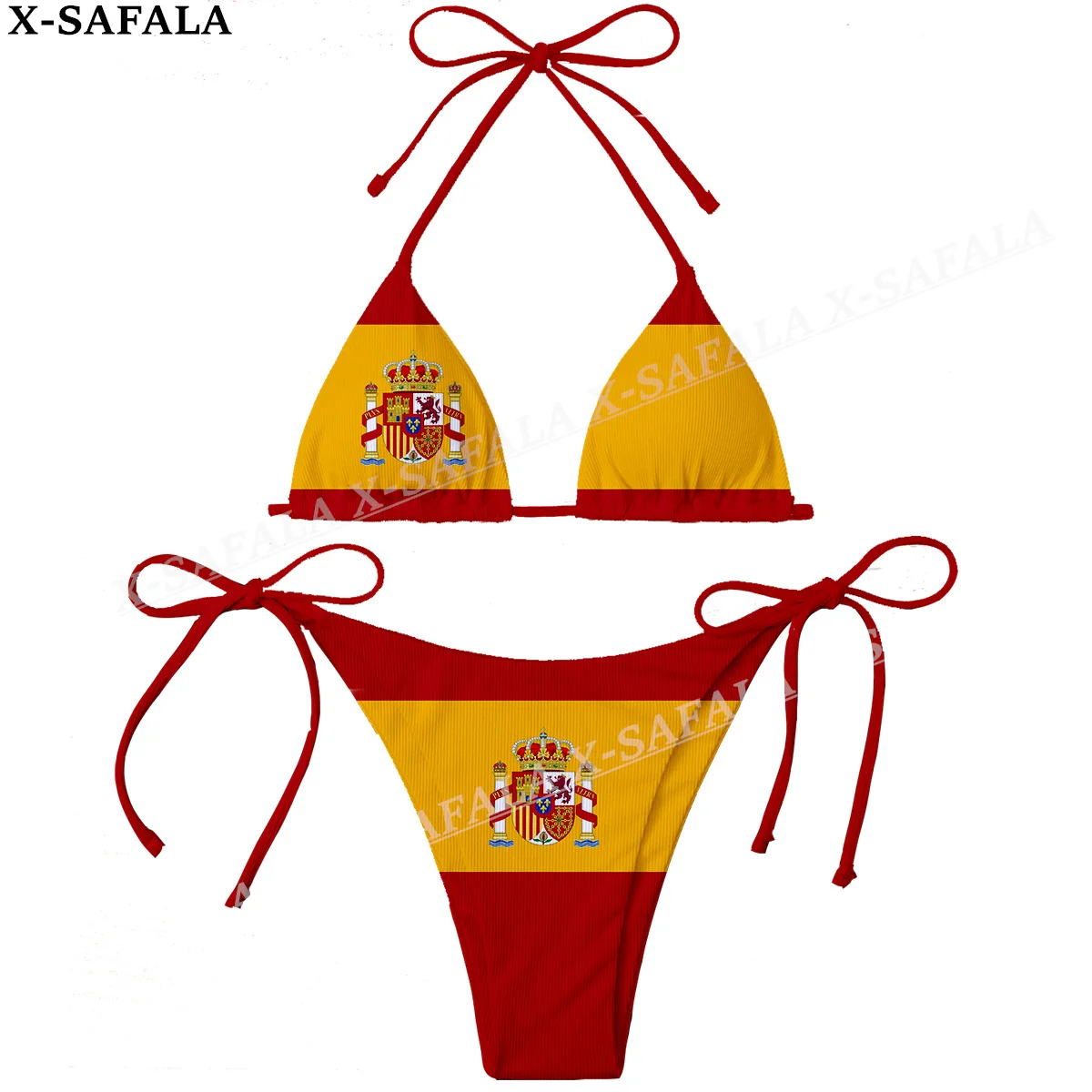 

Spain Country Flag 3D Print Women Micro Sexy Bikini Bra Set Summer Beachwear Sexy Beach Two Pieces Bathing Suits Swimwear