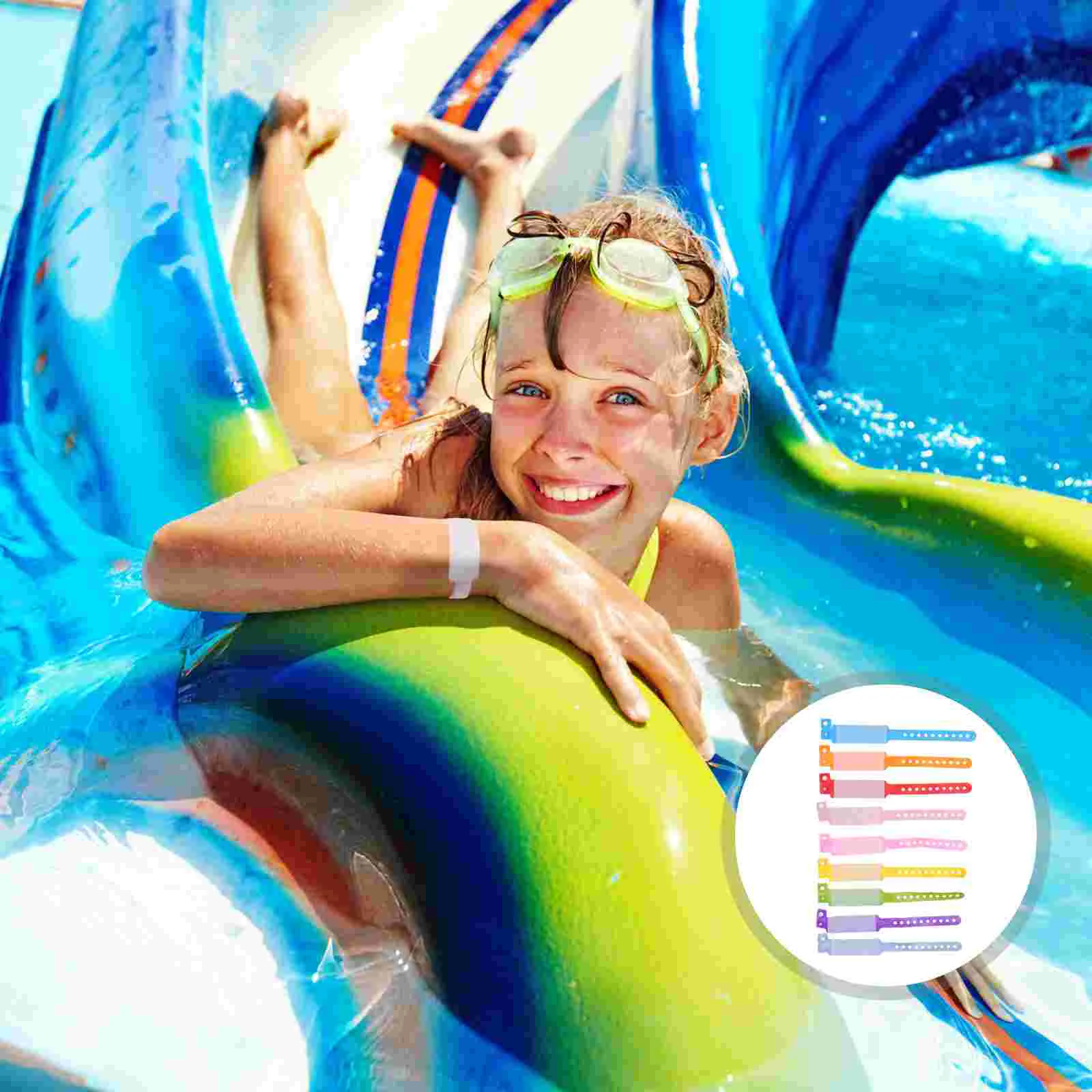 

100 шт., Детский водонепроницаемый регулируемый браслет из ПВХ