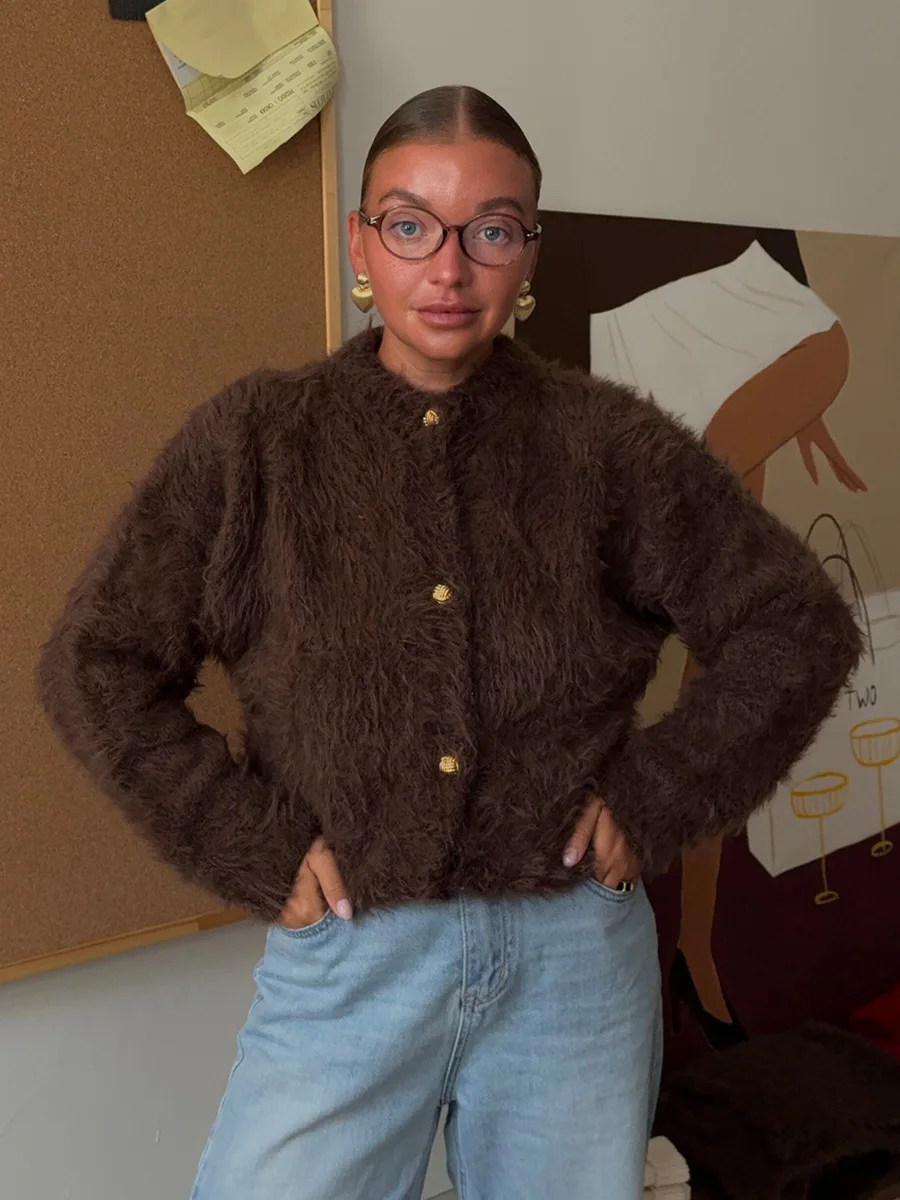 Bornladies  New Autumn Winter Soft Knit Cardigan Women's Fashionable Cozy Sweater Fashion Office Ladies  Cardigan Jumpers