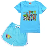 Sprunki Cartoon Clothes for Kids Summer Clothing Set for Boys and Girls Sports Suit T Shirt and Pants Baby Outfits Pajamas Best 1