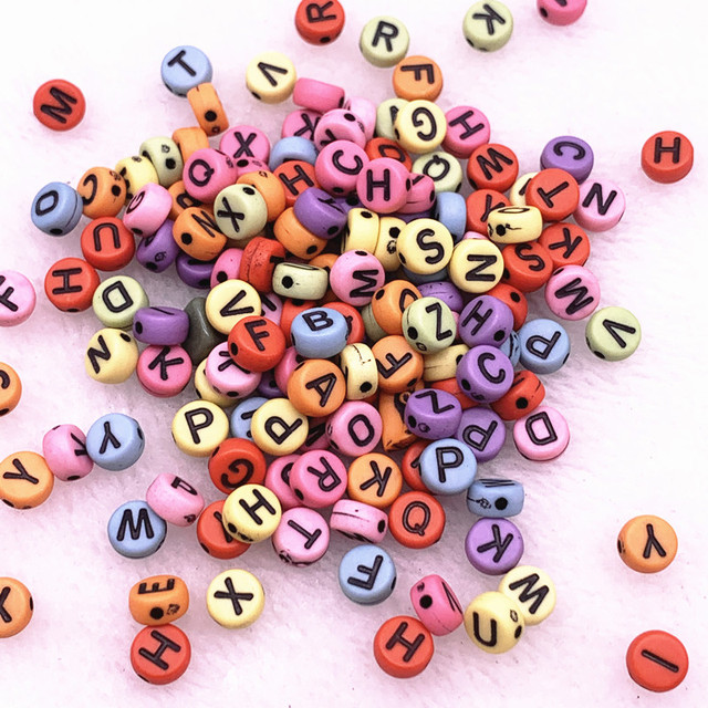7x4mm Multicolour Oval Shape Letter Acrylic Loose Spacer Beads for Jewelry Making DIY Handmade Bracelet Accessories