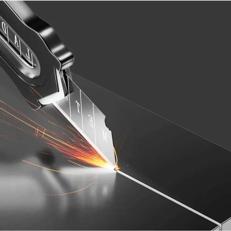 Stainless Steel Industrial Utility Knife with Replaceable High Carbon Steel Blade for Cutting Paper, Office Student Supplies