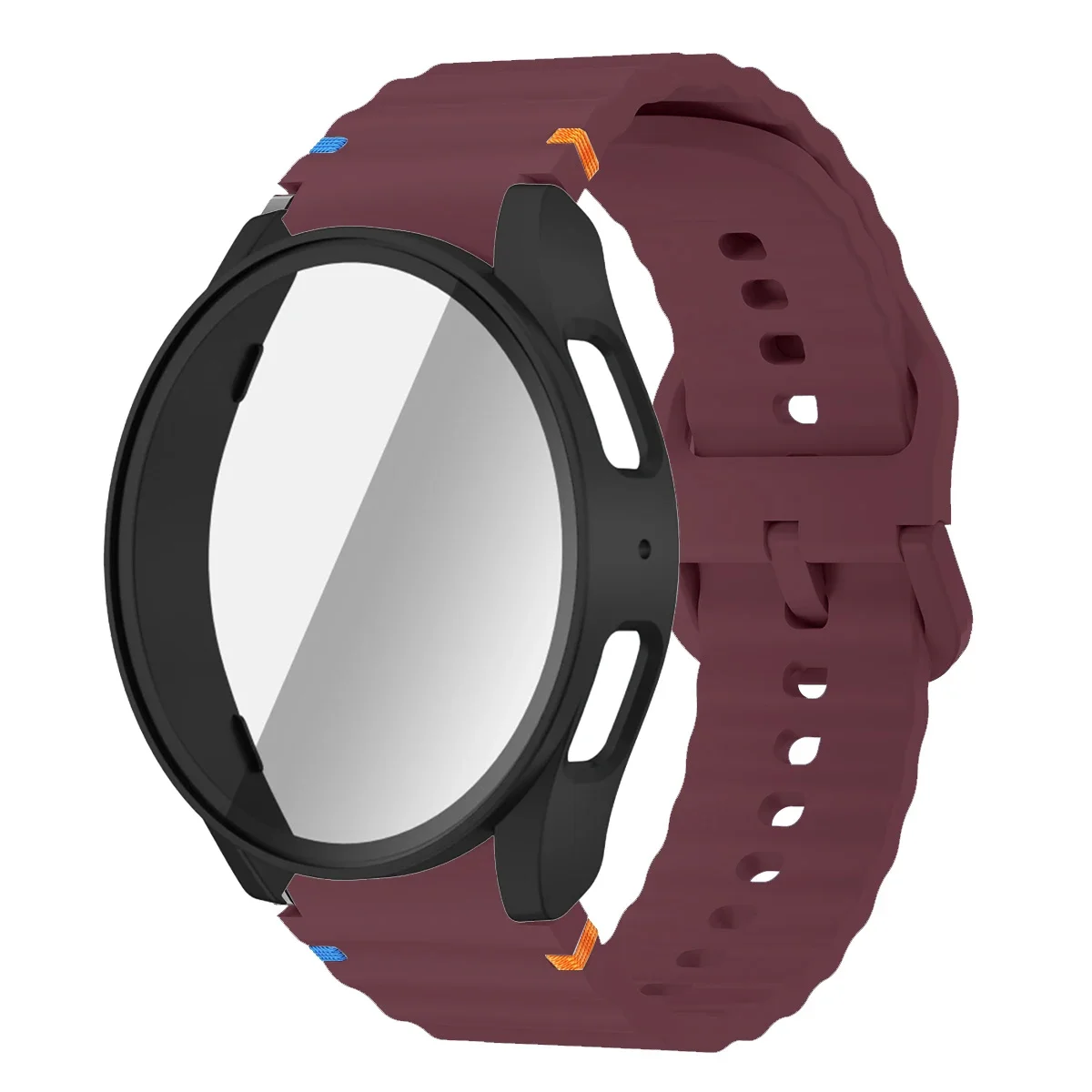 Enhanced Silicone Band and Bumper Case with Tempered Glass Screen Protector