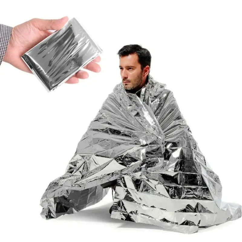 First Aid Blanket Outdoor Survival Emergency Portable Reflective Film Windproof Waterproof Aluminum Foil