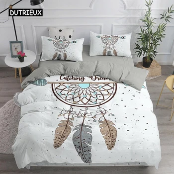 Dream Catcher Bedding Set Elegant Bohemian Duvet Cover Queen 240x220 Ethnic Quilt Cover Single Double King Comforter Bed Cover 1