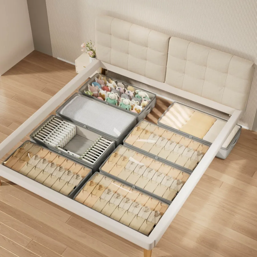 Under Bed Storage Containers Rectangle Multipurpose Organizer Bins, Foldable Sweater and Linen Storage Bags Under-Bed Storage 6