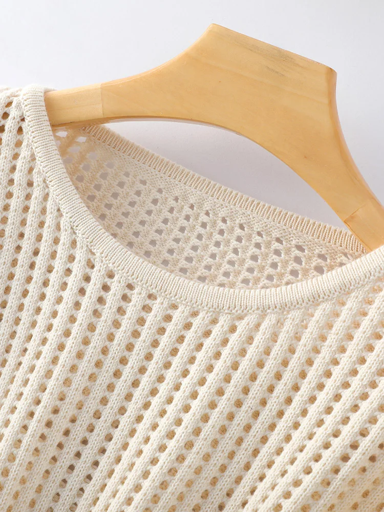 WinvyNee Spring Women Pure Cotton Pullover Sweaters Round O Neck Long Sleeve Solid Color Hollow Out Casual Knitwear ZA1092001