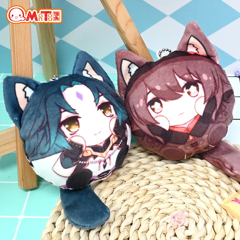 

Милые Плюшевые Мини-куклы Genshin Impact Kawaii, подвеска со звуком из мультфильма аниме Чжун ли Сяо Кли Ху Тао, косплей, рюкзак, кукла
