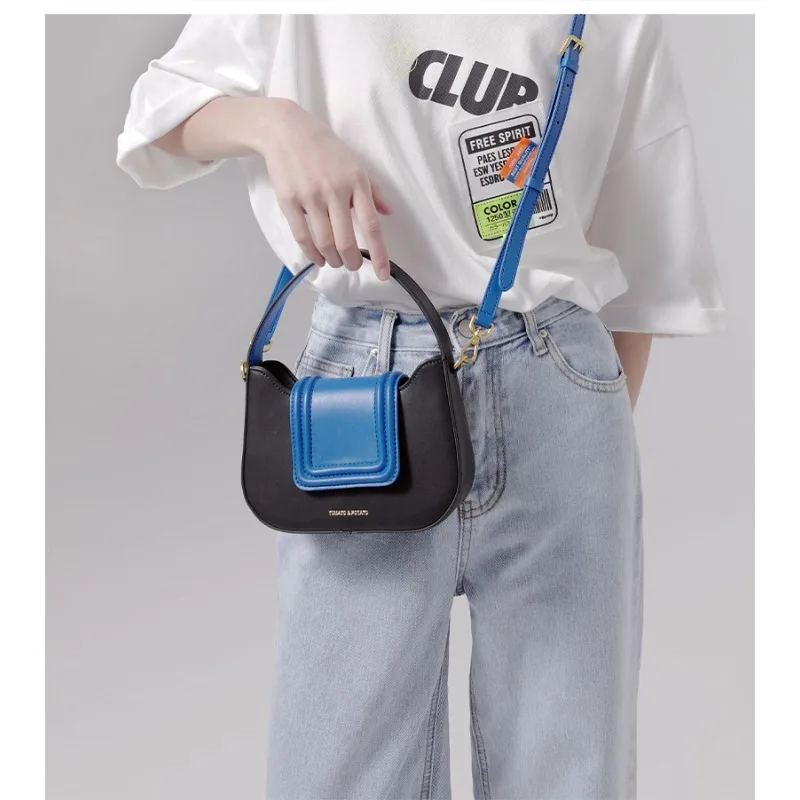 New Fashion Small Bag Versatile Crossbody Bags Advanced Contrast Color Women's Bag Ins Design Shoulder Bag Handbag сумка женская