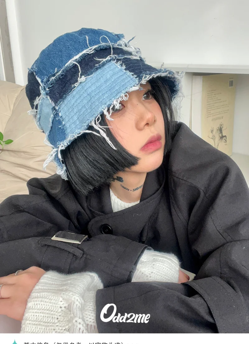 wataru チノ 老人と海HAT ハット パッチワーク デニム KAPITAL - 老人と海CAP | BLUE NEON