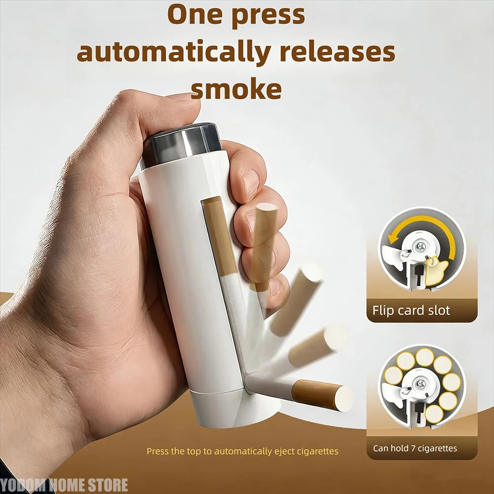 Deluxe Automatic Pop-Up Cigarette Case with One-Button Ejection and 7-Slot Storage
