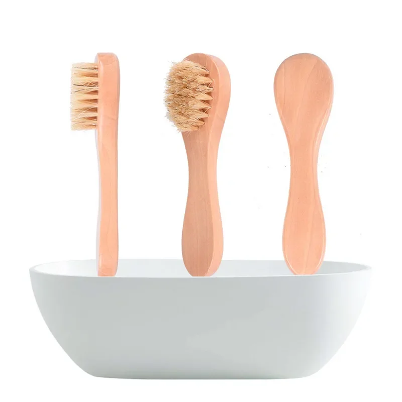 Cleansing Face Brush Wooden Animal Hair Facial Care Tool 1/3/5Pcs