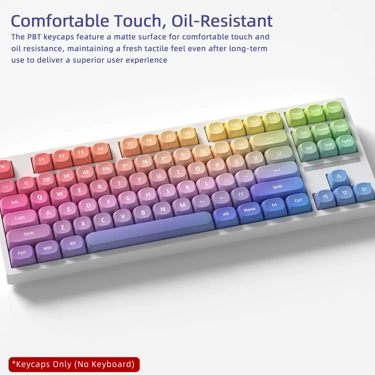 Purple Tide 121-Key PBT Keycap Set in MOA Profile, DYE-SUB