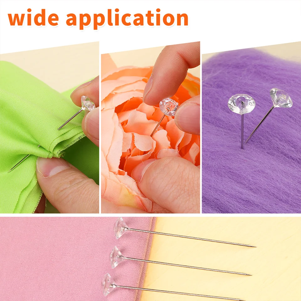 Floral Pins KRABALL 100pcs Diamond Bouquet Corsages Flower Crystal Rhinestones for Wedding Bridal