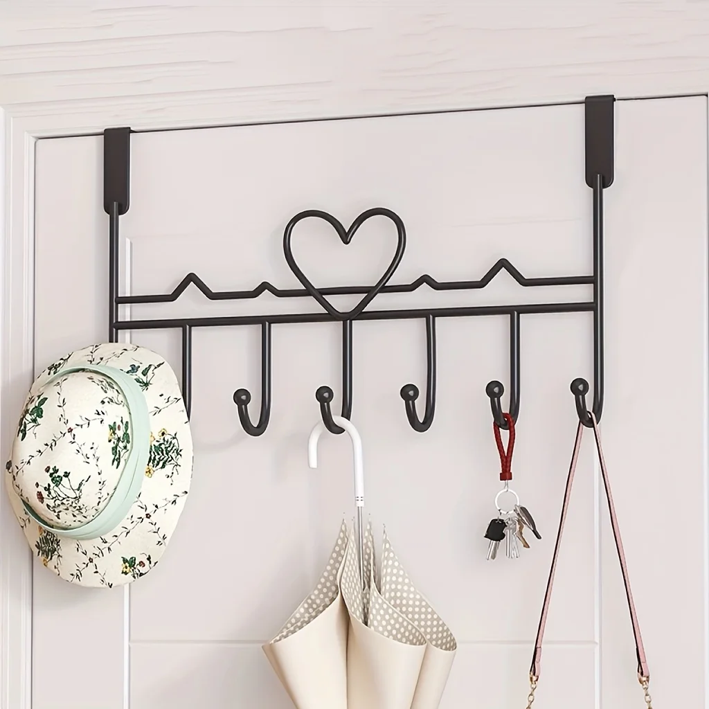Design" Easy-Install Over-The-Door Coat Rack-No-Drill, Paint-Finished Wall Shelf For Bedroom & Bathroom