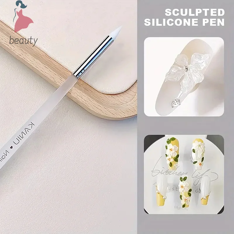1Pcs 3D Image DIY Dotting Polish Brushes Silicone Nail Art Pen Brush UV Gel Polish Tip Sculpture Pen DIY Manicure Tool