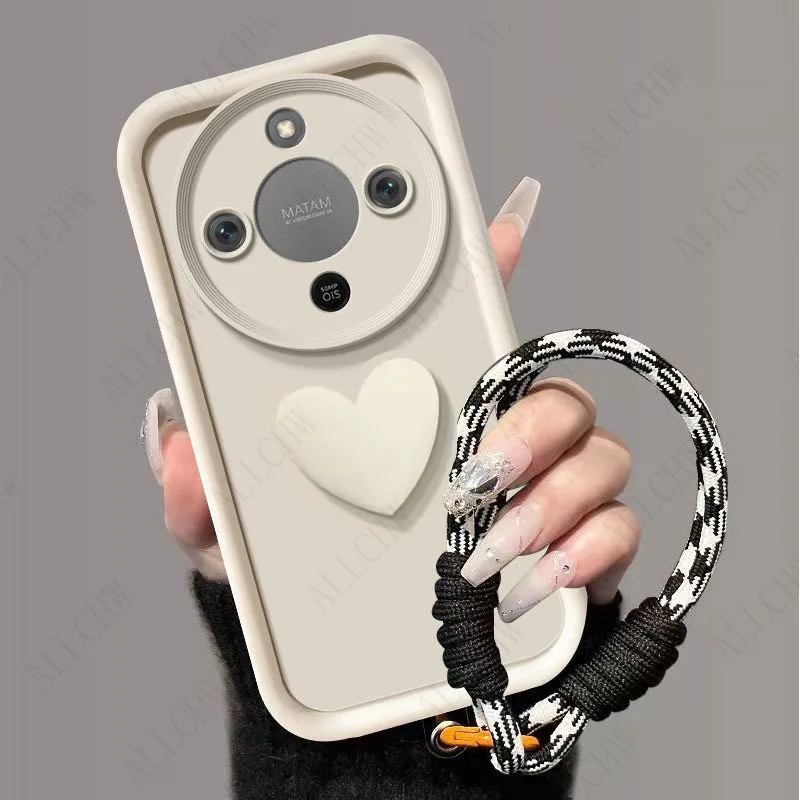 For Honor Magic Lite Series Protective Phone Case with Heart Hand Strap and Shockproof Design