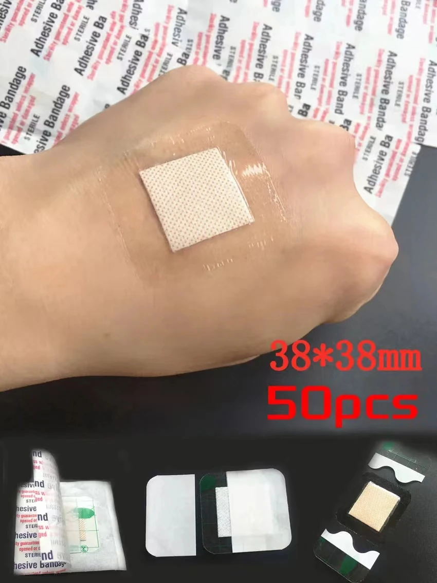 Description Picture 2 of item50Pcs/Pack Waterproof Wound Dressing Medical Transparent Sterile Tape for Wound Care Bandage Protect First Aid Kit