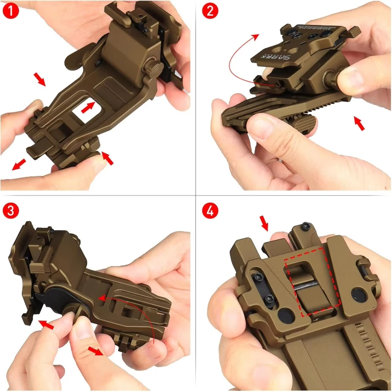 L4G24 NVG Helmet Mount for PVS15/18/31-Quick Release Aluminum Tactical Night Vision Goggles Adapter