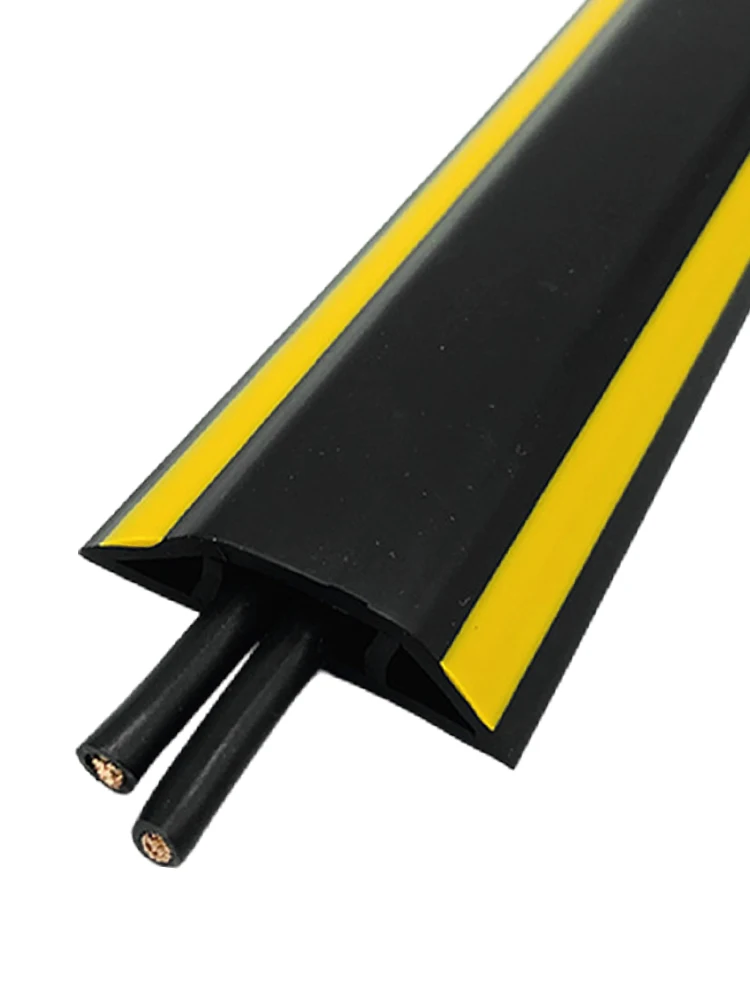 2m Floor Cable Cover Flexible PVC Home Office Self Adhesive Indoor Outdoor Wire Hider Workshop Practical Cuttable Protector tv cord cover