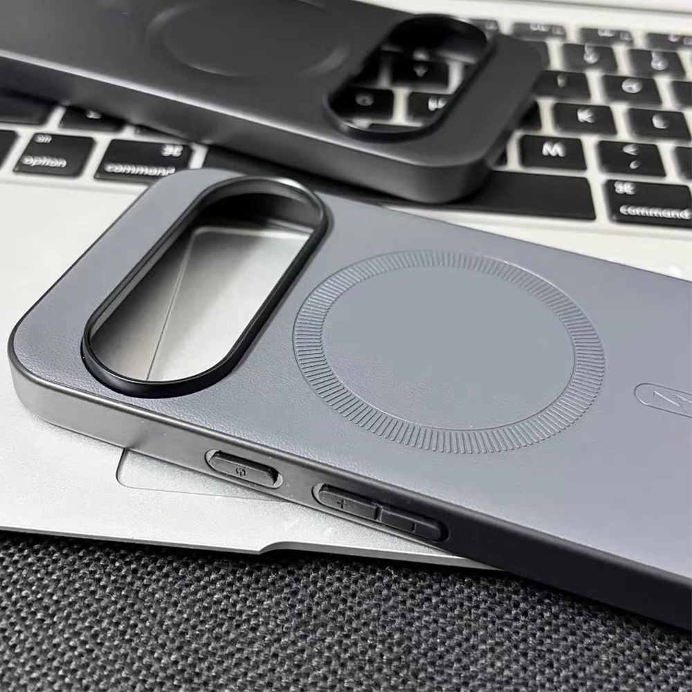 Magnetic Leather Shield Non-Slip Bumper Phone Case