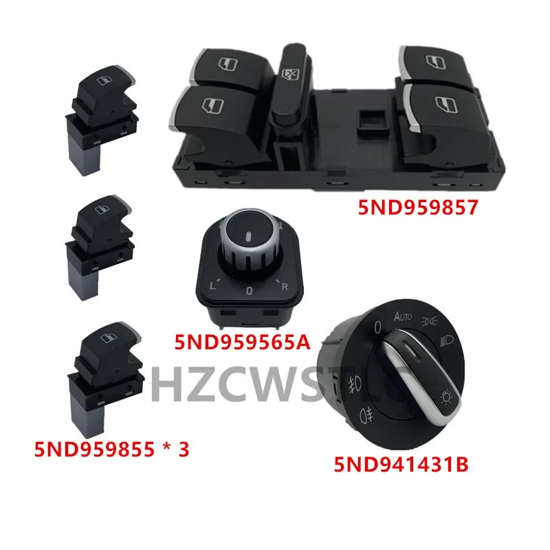 Per Vw Golf Mk5 6 Golf Plus Jetta Mk5 Passat B6 Tiguan 5Nd959565A 5 Nd959857 5 Nd959855 Interruttore Finestra Faro Specchio