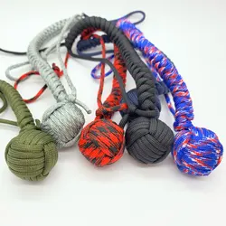 EDC – Bracelet suspendu en acier de 38cm, bricolage, auto défense en plein air, corde de poing de singe, brise vitre cassé, porte clés de sécurité personnelle 