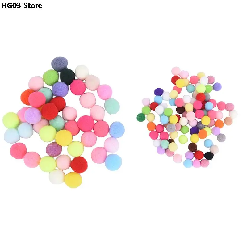 100Pcs/lot 10/20mm DIY Soft Pompoms Balls Kids Toys Wedding Decoration Round Felt Balls Pom Poms Craft Sewing Accessories