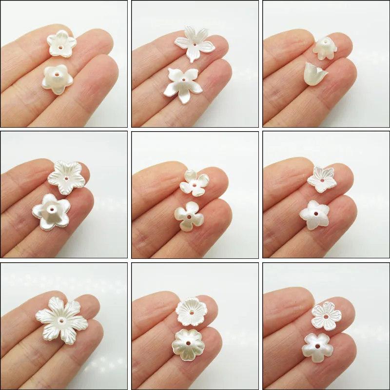 

Новые акриловые разделительные бусины с белыми цветами, аксессуары для подарков, ювелирных изделий