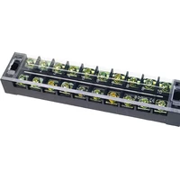 1PCS TB2510 Dual Row Thick Copper Screw Terminal Block Flame Retardant Grounding Strip Wire Connector Durable 600V 25A 2