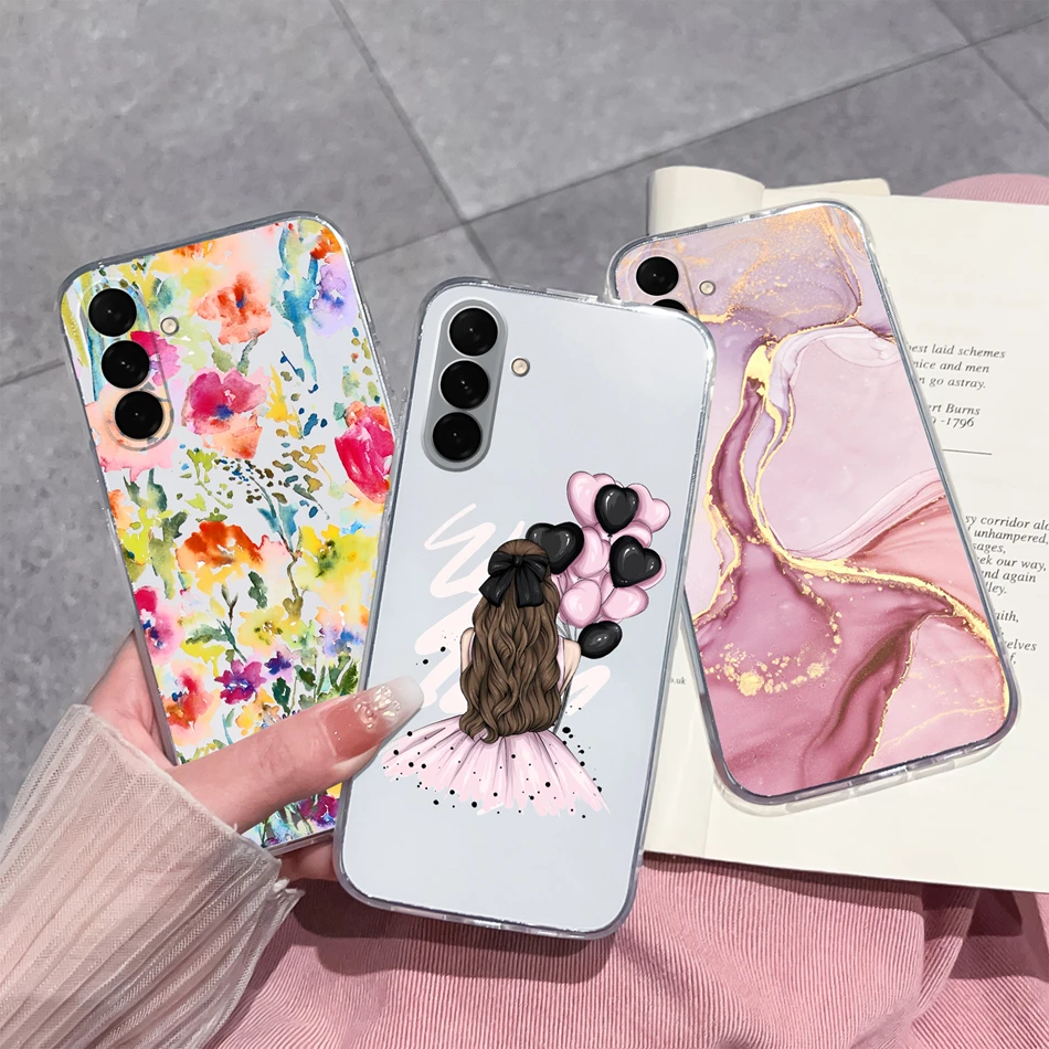 Gradient Flower Clear Soft Phone Case - Universal Back Cover Housing