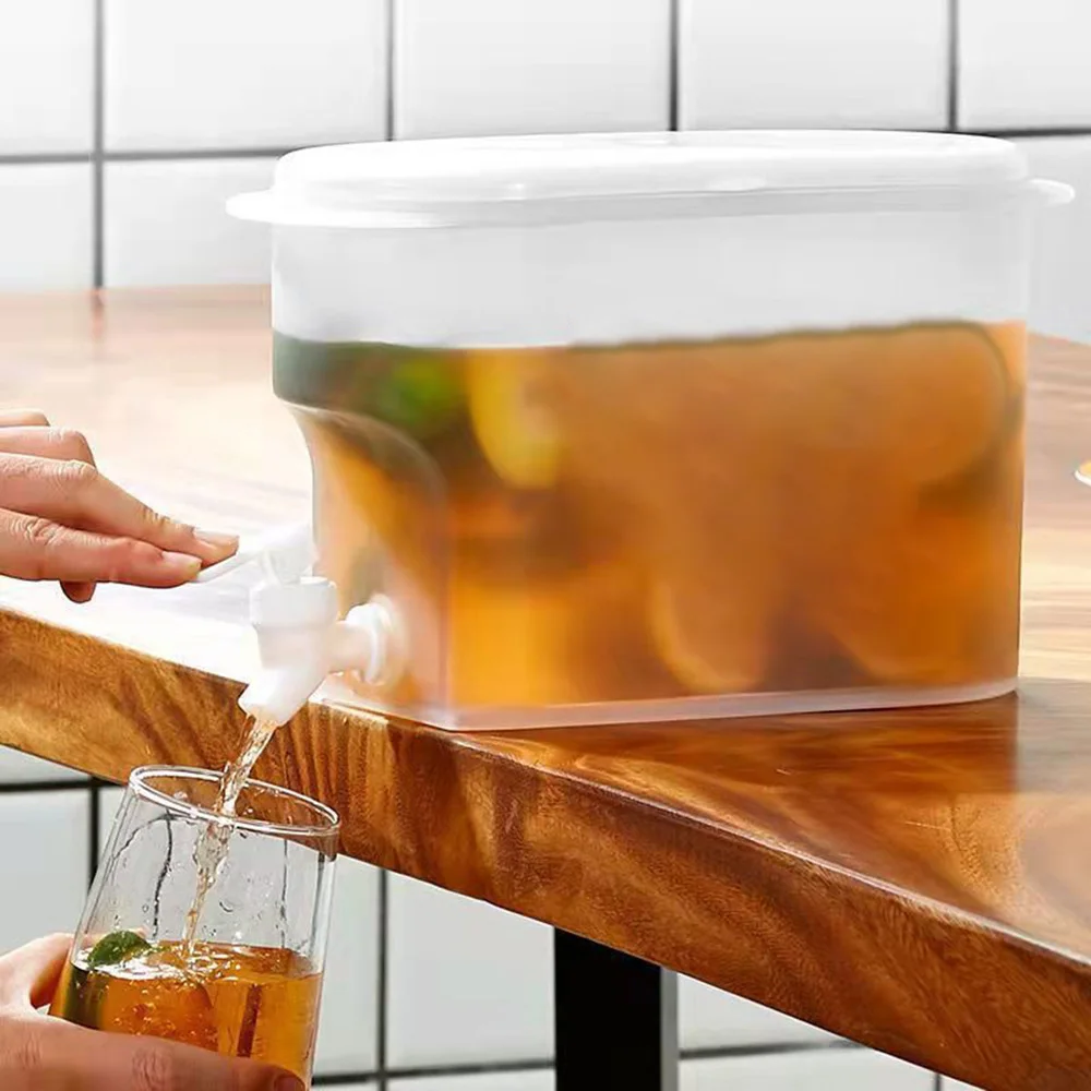 3.5L Large Capacity Cold Water Kettle with Tap Home Refrigerator Juice Fruit Teapot Kettle Dispenser Kitchen Container Gadget
