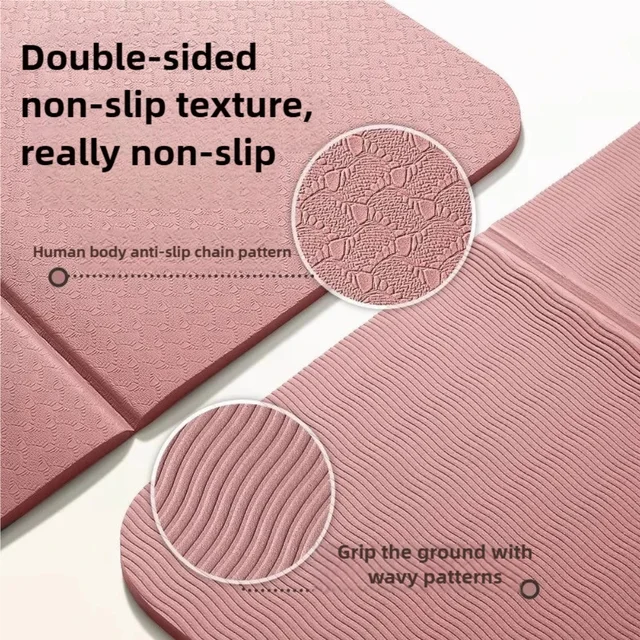 Eco-Friendly TPE Foldable Yoga Mat Double-Sided Non-Slip Travel Fitness Exercise Mat for Pilates and Floor Workouts 4