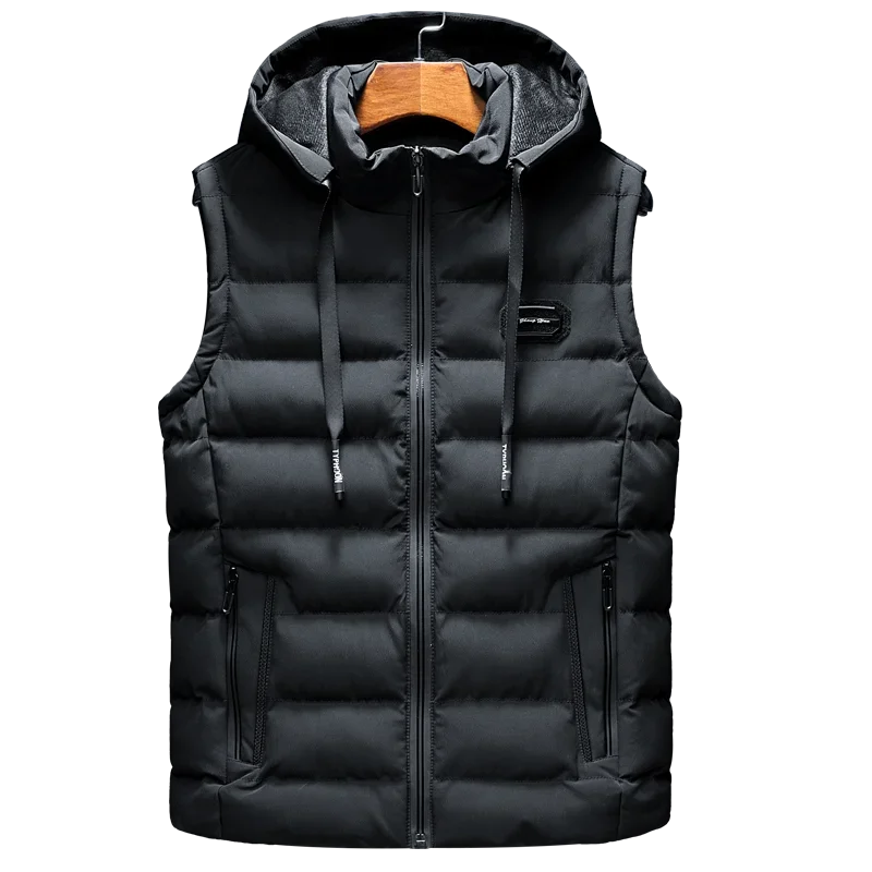 2024 New Hooded Casual Vest Jacket for Men Autumn Winter Warm Sleeveless Fashion Comfortabel Zipper Waistcoat Plus Size M-6XL 6