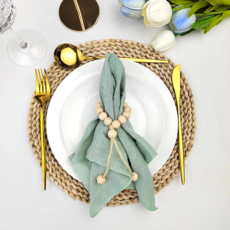 60PCS Sage Green Sewing Cloth Napkins Cotton Factory Wholesale Fabric Serviette Gauze Table Towels Wedding Decoration Easter