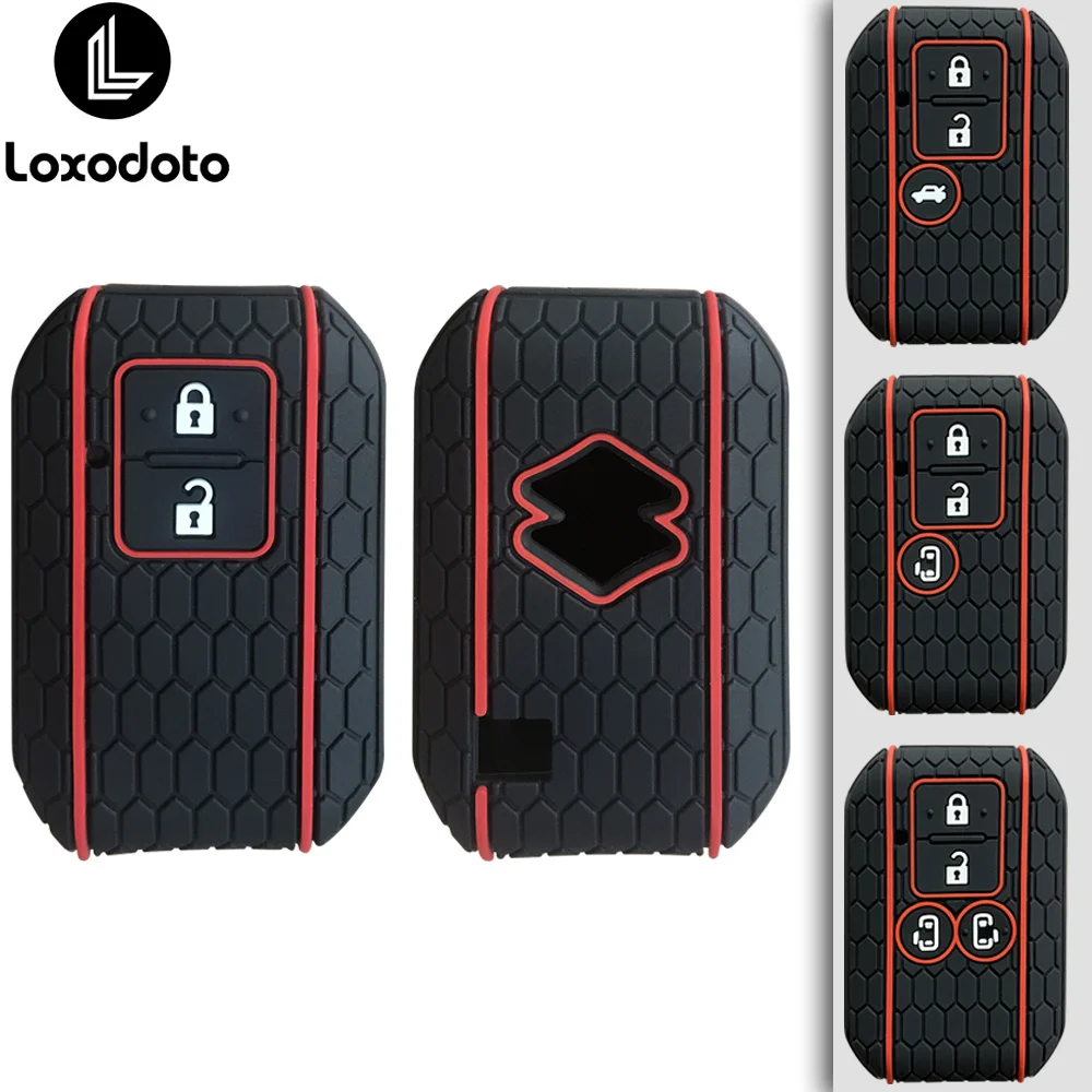 ontto Custodia Intelligente per Chiave dell'auto, Adatta per Suzuki Swift Wagon R Maruti Dzire Monopoly Ignis Type E, Custodia Protettiva per Chiavi, 2 Tasti A Argento
