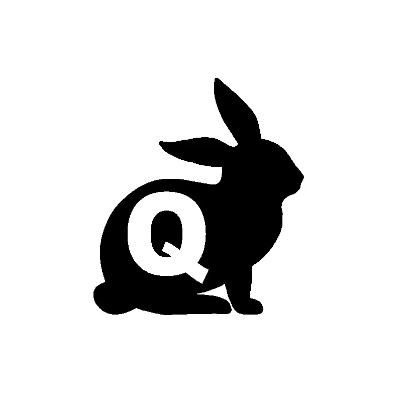 Z167# Car Sticker Cartoon Fun Rabbit Q Waterproof Vinyl