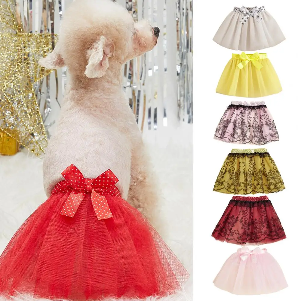 Dog Clothes Pet Dress Super Soft Easy-wearing Pet Apparel Machine Washable Polyester Cute Tutu Dress Female Dog Tulle Skirt Supplies