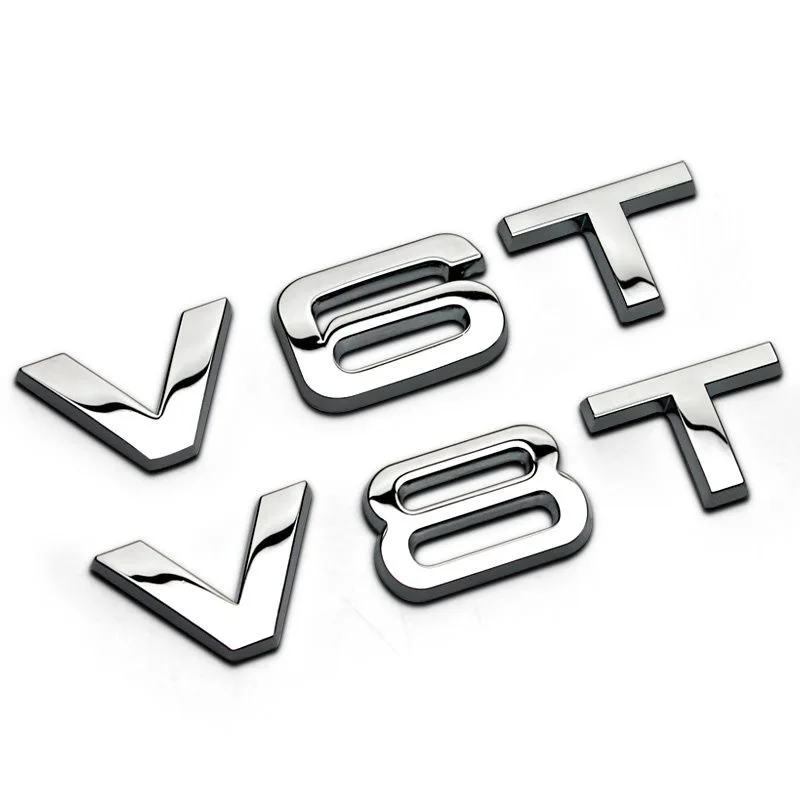 

Letter Number Emblem V6T V8T V10 W12 Car Styling Fender Side Rear Trunk Badge Logo Sticker for Audi A4L A5 A6L A7 A8L TT RS7 SQ5