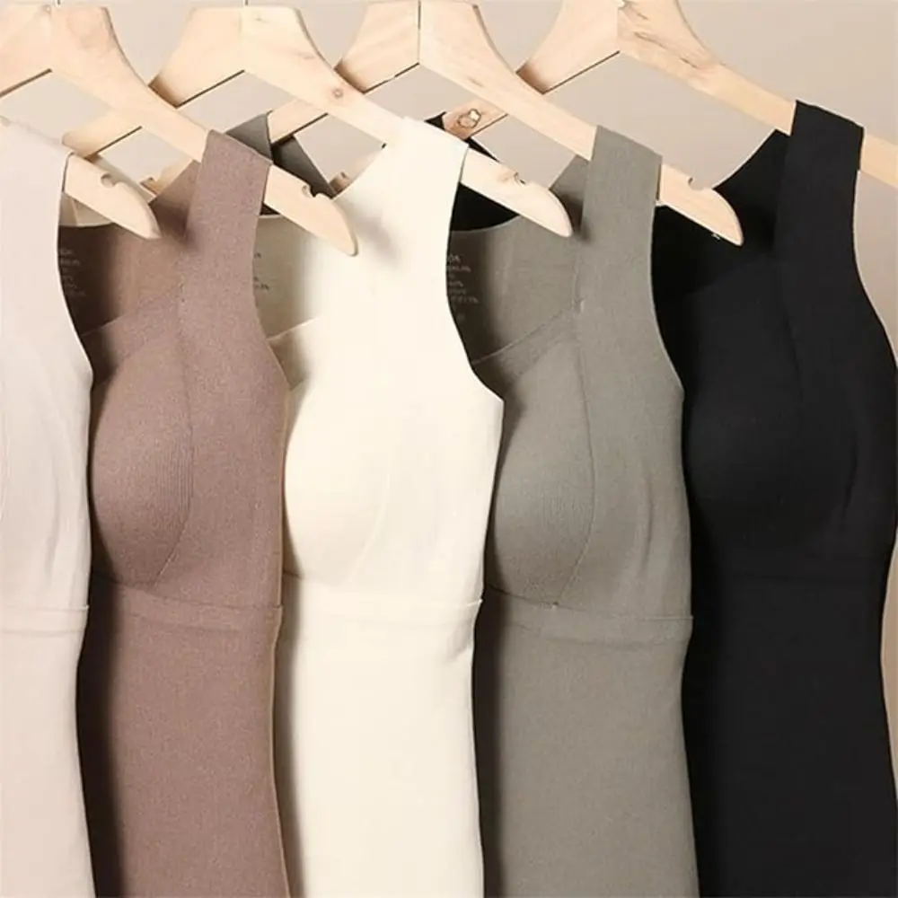 Polyester Sleeveless Seamless Warm Tank Top for Women