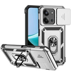 Full Cover Anti - Knock Magnetic Phone Holder Case, 6.9 Inch for Poco C85 173.16mm (Silver)