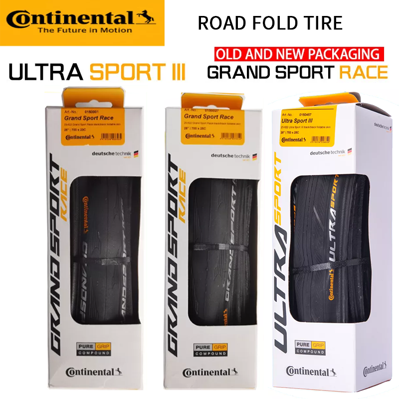 Continental Road Tire ULTRA Sport III & GRAND Sport Race & Extra 700Ã 23C /25C/28C Road Bicycle Clincher Foldable Gravel Tire