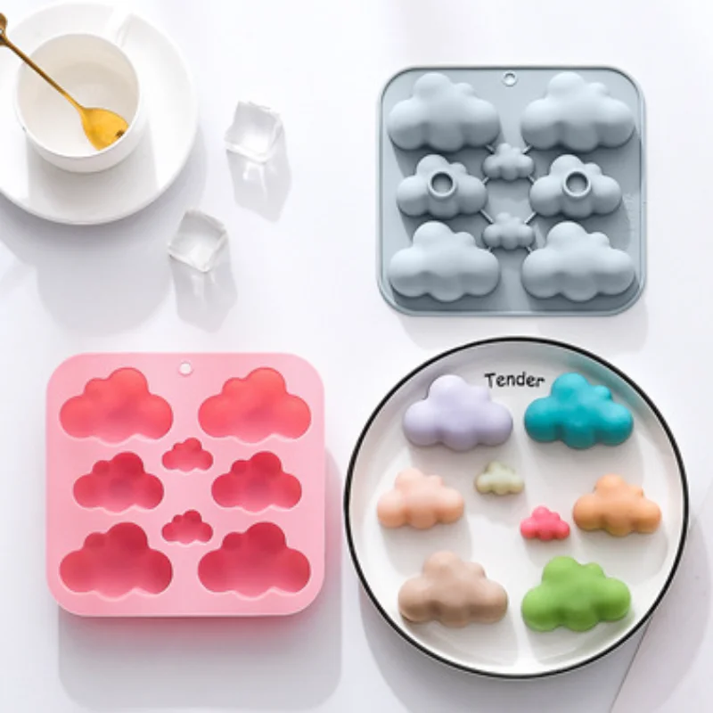 8 Cavities Cartoon Cloud Silicone Soap Mold DIY Candle Resin Plaster Making Set Chocolate Biscuit Cake Ice Mould Home Decor Gift silicone soap molds epoxy resin molds