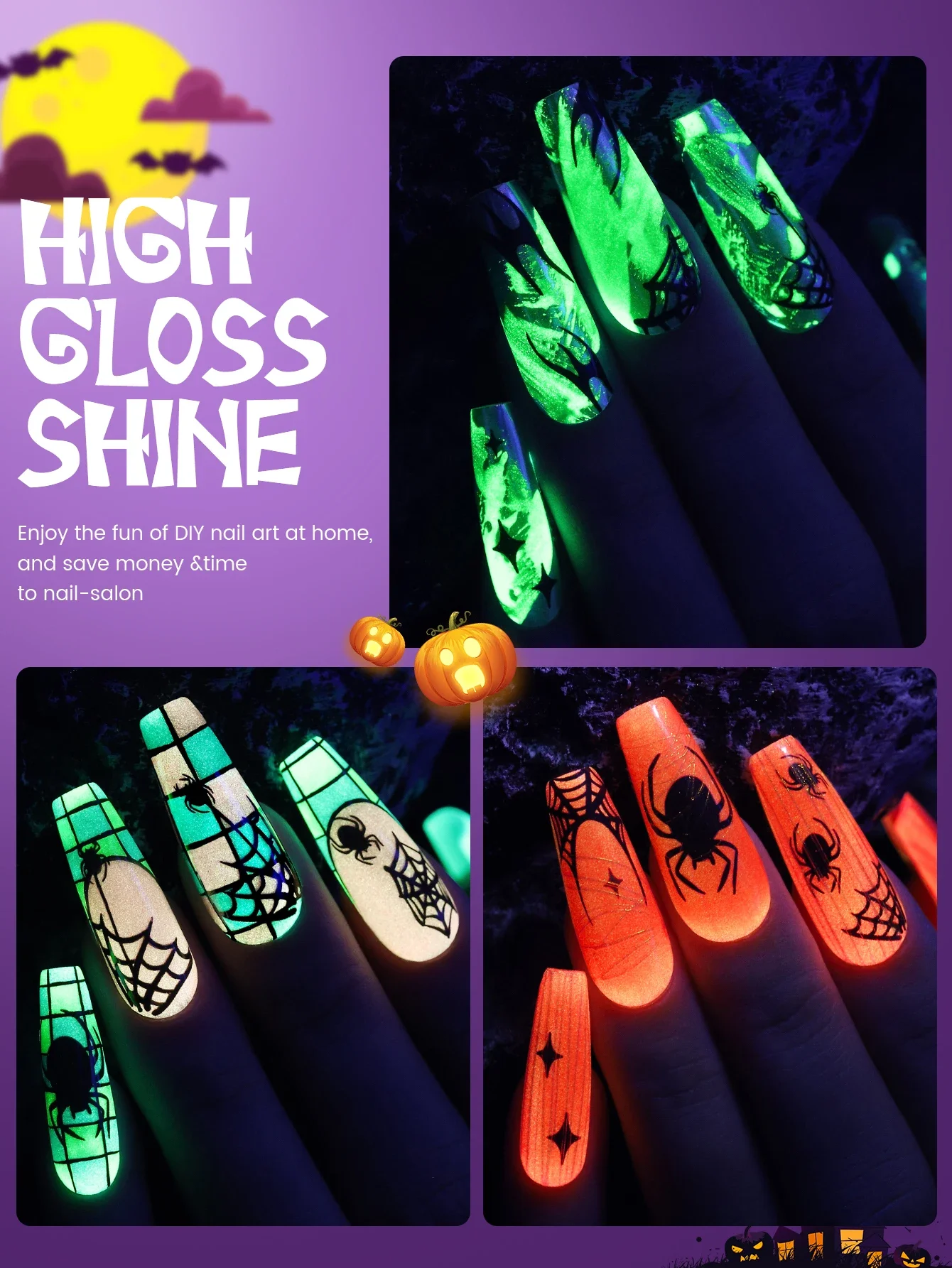 Glow in the dark Gel Nail Polish 10ML Luminous Neon Gel Polish Summer Semi Permanent Soak Off Nail Art UV Varnish YOKEFELLOW gel nail polish